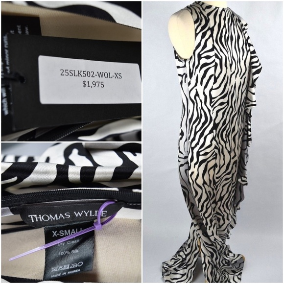 Thomas Wylde Dresses & Skirts - Thomas Wylde 100% Silk Satin Dress Gown Zebra